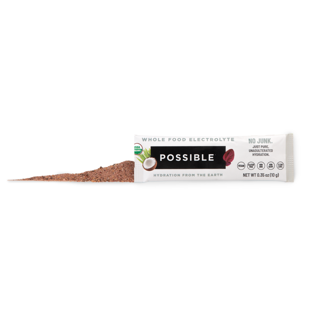 Possible brand whole food electrolyte bar on a white background